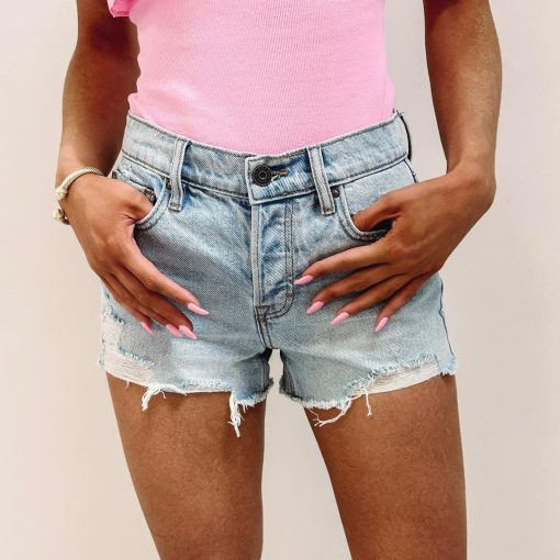 Charlie Mid-Rise Denim Shorts - Image 3