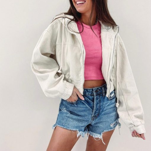 Cord Zip Up Jacket - Image 3