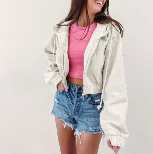 Cord Zip Up Jacket - Image 4