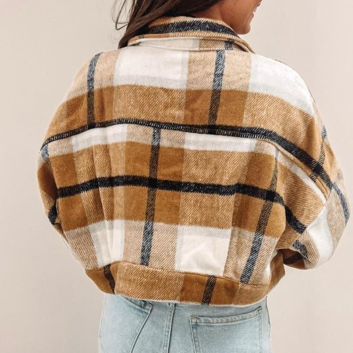 Cropped Mustard Flannel - Image 3