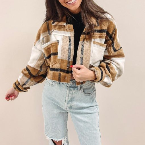Cropped Mustard Flannel - Image 4
