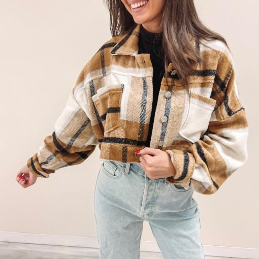 Cropped Mustard Flannel - Image 5