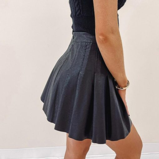 Faux Leather Tennis Skirt - Image 5