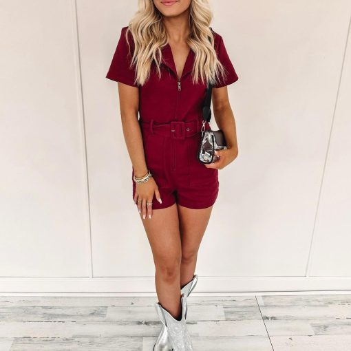 Gabby Romper – Burgundy - Image 4