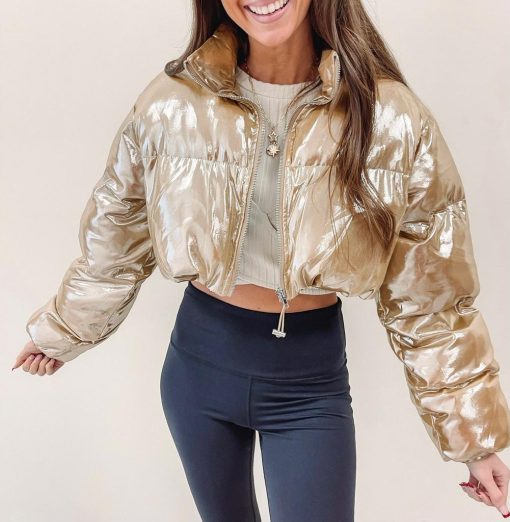 Gold Puffer Jacket - Image 3