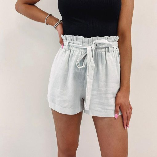 Grey Belted Shorts - Image 4