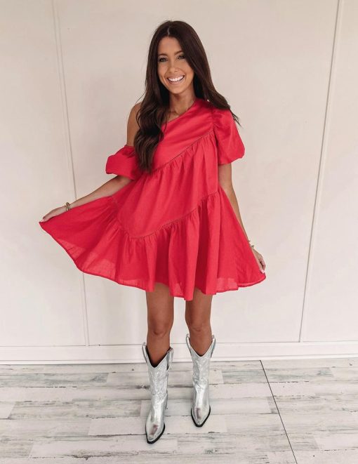 Jamie Dress – Red - Image 3