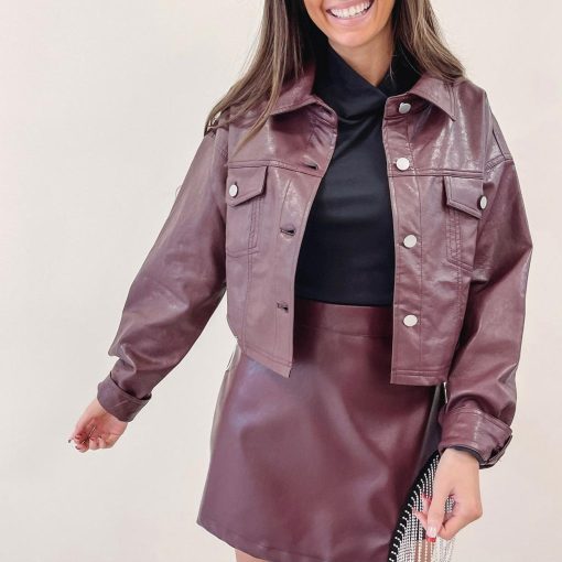 Kasey Rhinestone Leather Jacket - Image 6