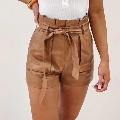 Kerrie Faux Leather Shorts - Image 3