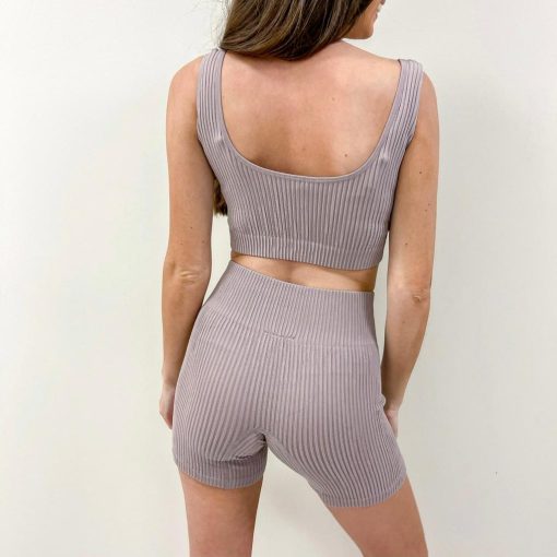 Khloe Ribbed Set – Taupe - Image 6