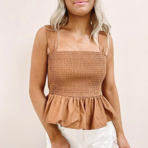 Leather Peplum Top - Image 4