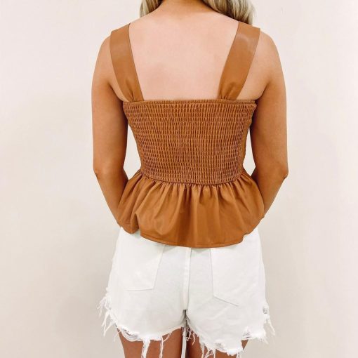 Leather Peplum Top - Image 5