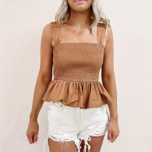 Leather Peplum Top - Image 6