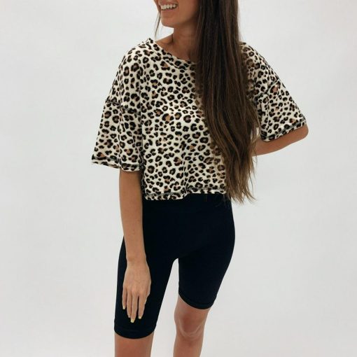 Leopard Cropped Tee - Image 3
