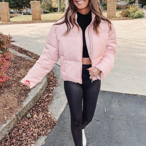 Light Pink Puffer Jacket - Image 3