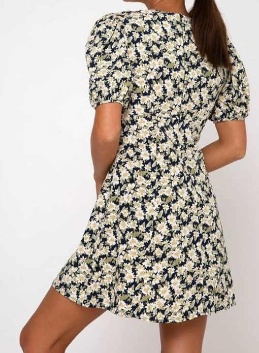 Motel Carrie Mini Dress In Aster Blue