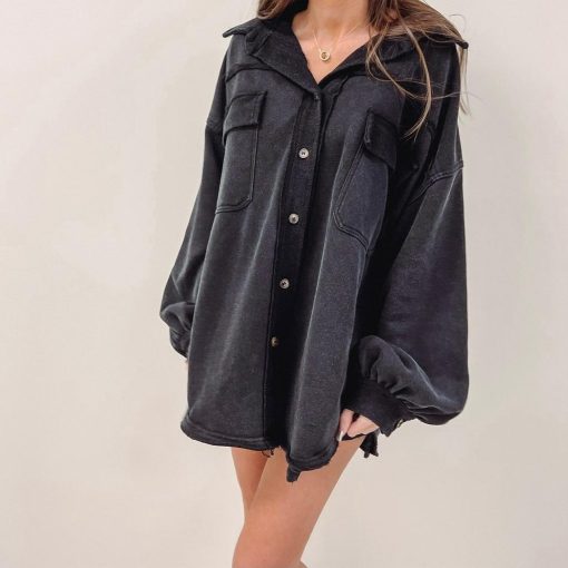 Olson Shacket – Black - Image 4