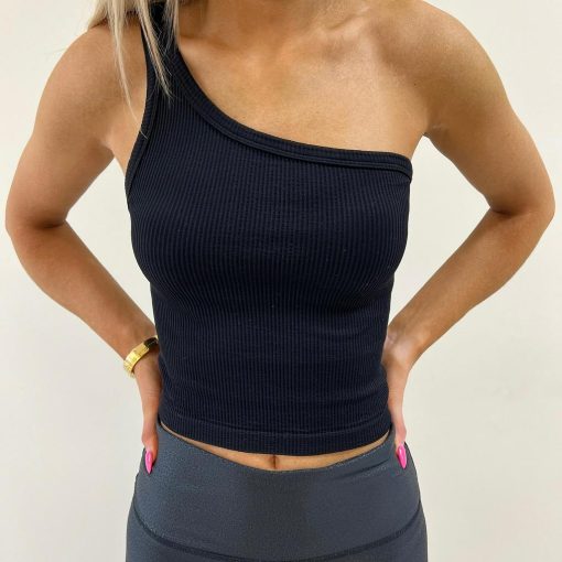 One Shoulder Seamless Tank - Image 3