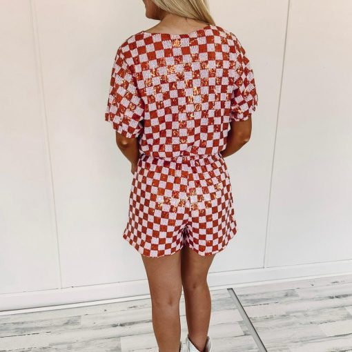 Orange Checkered Shorts - Image 5