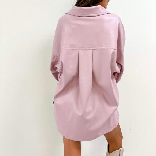Pink Leather Shacket - Image 6