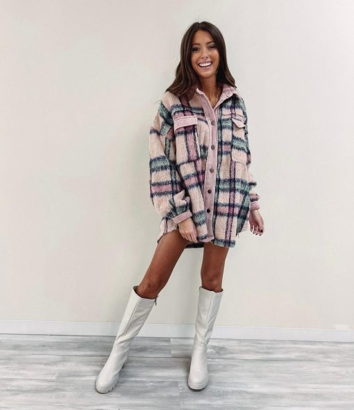 Pink Plaid Shacket - Image 5