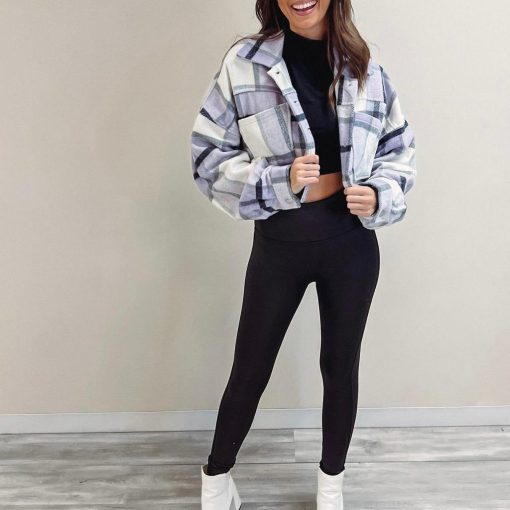 Purple Cropped Flannel - Image 6