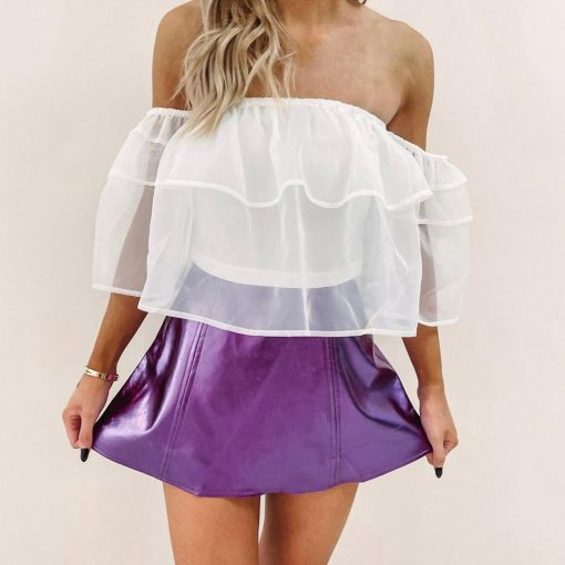 Purple Metallic Skirt - Image 4