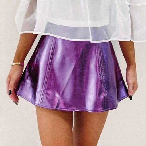 Purple Metallic Skirt - Image 5