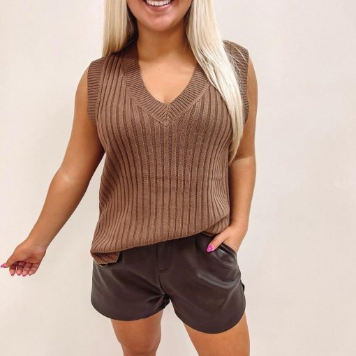 Reagan Sweater Vest – Brown - Image 4