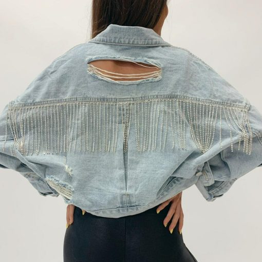 Rhinestone Denim Jacket - Image 4