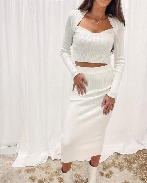 Ribbed Midi Skirt + Crop Set - Image 6