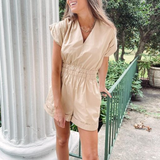 Ruched Shoulder Romper - Image 3