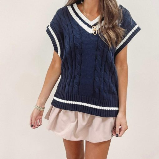 Ryan Sweater Vest – Navy - Image 6
