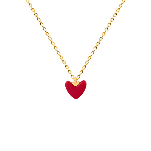 Little Red Heart Necklace S925 Sterling Silver A019