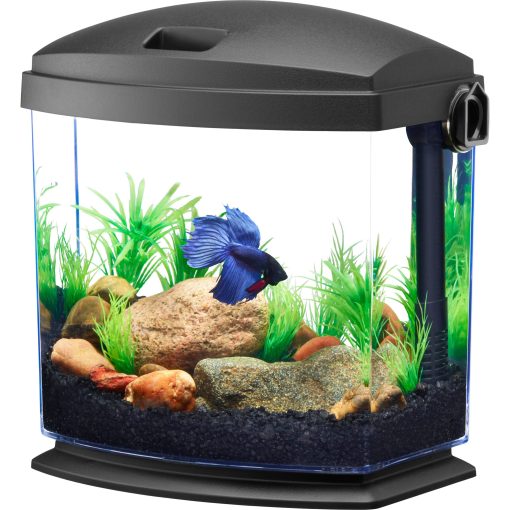 Aqueon BettaBow with Quick Clean Technology Aquarium Kit, Black 1 Gall
